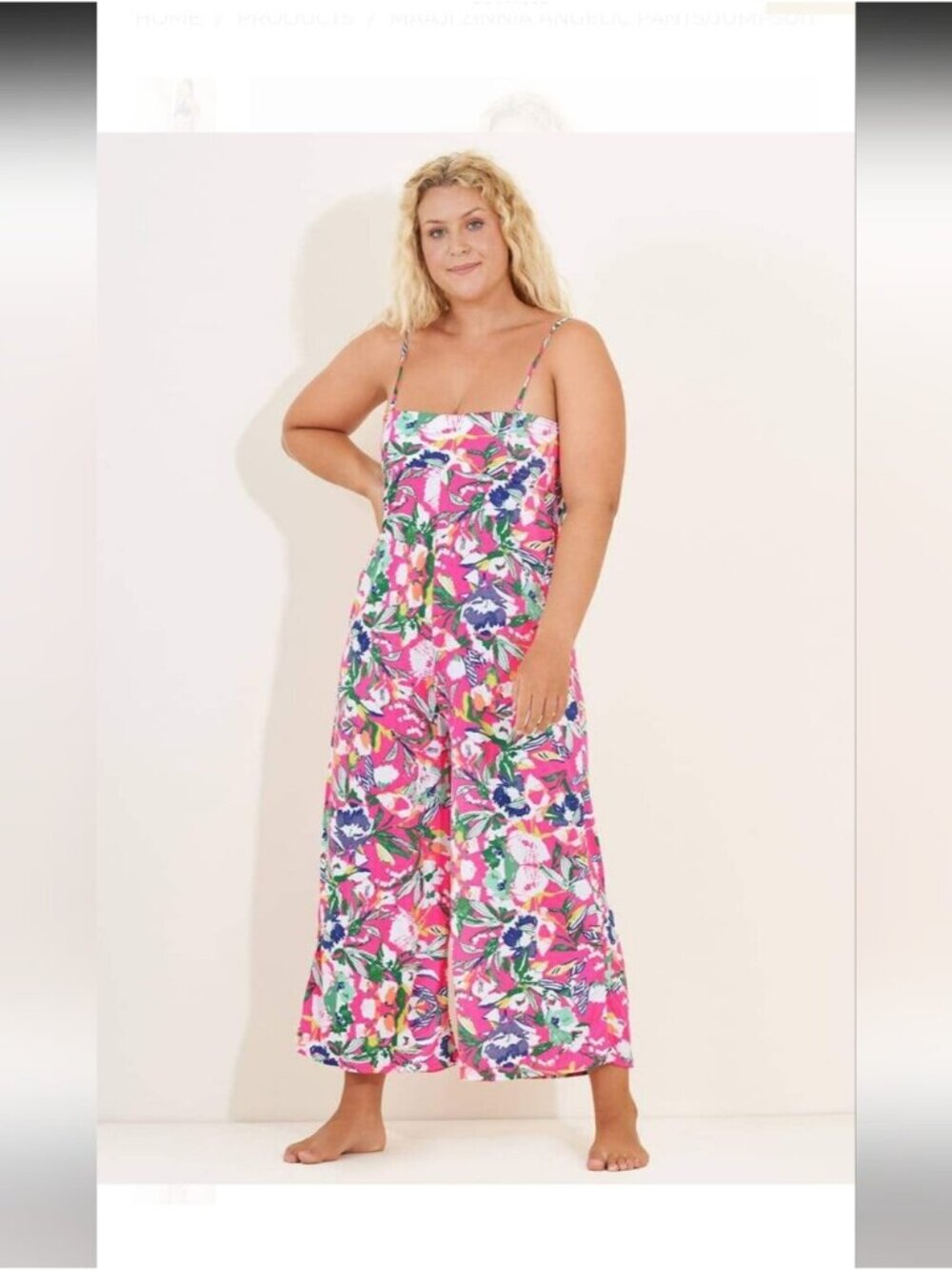 Maaji   Pink Floral Wide-Leg Jumpsuit angelic Jumpsuit Pants 2 In One